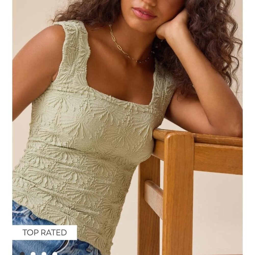 Green Altr’d State Blaire Seamless Floral Cami tank